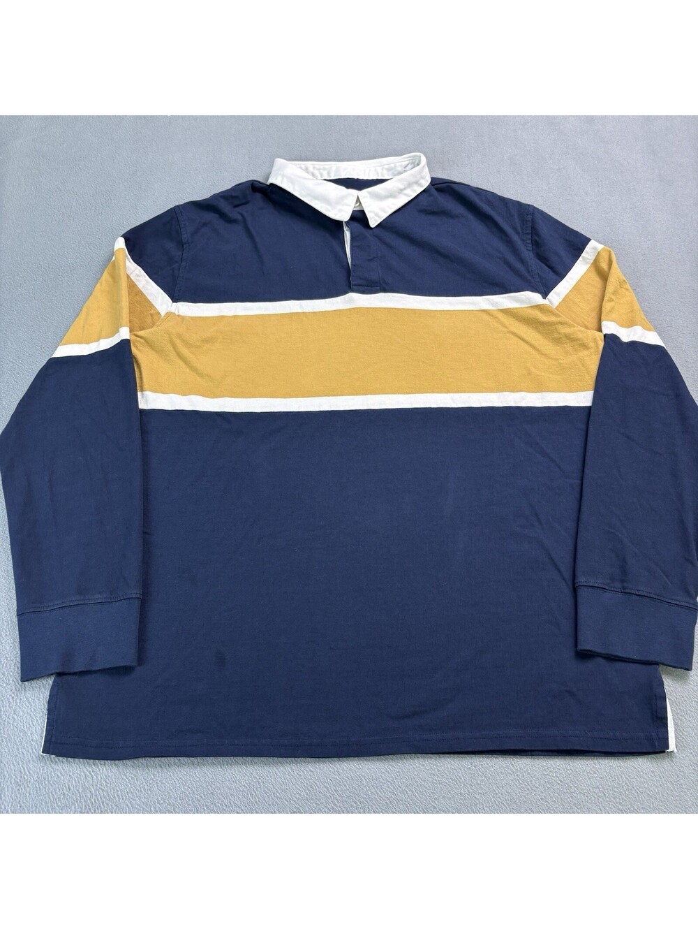 Goodfellow Striped Rugby Long Sleeve Polo Shirt Size XL